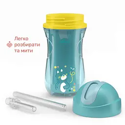 Поїльник непроливайка з трубочкою Chicco Sport Cup 266 мл 14 м+ блакитний (06991.25) - мініатюра 7