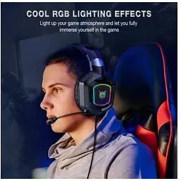Навушники провідні повнорозмірні Onikuma X8 Gaming with RGB (з підсвічуванням) чорні - мініатюра 2