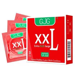 Презервативи класичні великі гладкі GJG XXL Extra Large латекс 3 шт