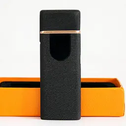 Електронна запальничка чорна матова сенсорна запальничка наподарунок USB Lighter - мініатюра 3