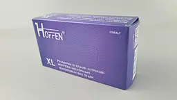 Рукавички одноразові нітрилові кобальтові HOFFEN, розмір XL, 100 шт, неопудрені, для огляду, клінінгу та сервісу