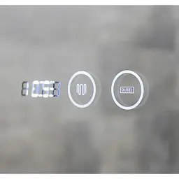 Дзеркало Dusel Led DE-M0065D Silver 65x80 см сенсорне включення + підігрів+ годинник/темп, Сірий - мініатюра 2