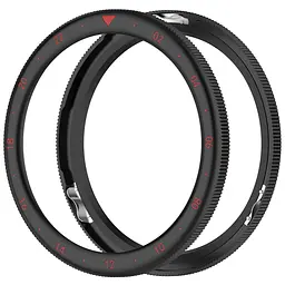 Безель металевий Sikai для смартгодинника Xiaomi Watch S3/S4 Black-red + захисне скло - мініатюра 6