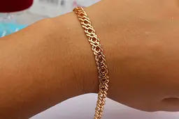 Браслет Xuping Jewelry ромб з огранкою 18 см 5 мм золотистий - мініатюра 2