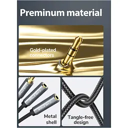 Кабель мультимедійний 3.5mm M to 2x3.5mm F 0.2m Cabletime (CA915248) - мініатюра 4