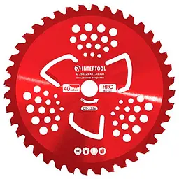 Диск для тримера та мотокоси Intertool 255мм x 40Т переможний підрізний анодований 3