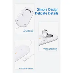 Зарядне бездротове USAMS US-CD119 2-в-1 для Apple Watch і телефонів 2W і 10W біле - мініатюра 5