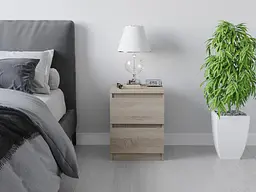 Тумбочка на 2 шухляди Moreli T-225 Ш400/В530/Г400 Дуб сонома - мініатюра 3