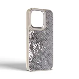 Кожаный чехол для Apple iPhone 15 Pro, Harder Snake Pattern, серый, термополиуретан ТПУ + экокожа с текстурой змеиной кожи, панель, защита корпуса, противоударный, микрофибра, рамка вокруг камеры, защита всего корпуса, (ARM76798) - мініатюра 2