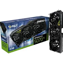 Відеокарта GeForce RTX 5070 Ti, Palit, GamingPro-S OC, 16Gb GDDR7, 256-bit, HDMI/3xDP, 2482/28000 MHz, 16-pin