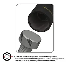 Головка для зірваних граней 1/2" 22мм Toptul hoz0009511 - мініатюра 2