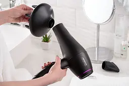Фен Violet PRO HD-Y222PRO, 1850-2200Вт, 2 швидкості, 3 темп.режима, дифузор, чорний ARDESTO teh0017658 - мініатюра 6