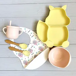 Набір SQPR img_e9271 білка тарілка, нагрудник із принтом Y4Y11 ПРЕМІУМ якість