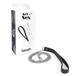 Повідець на ланцюжку з натуральної шкіри Art of Sex - Leash - мініатюра 4