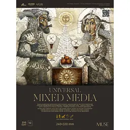 Блок Muse MixTechnique на склейці 24x32 см 12 аркушів в асортименті (PB-GB-012-086)
