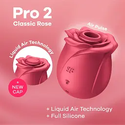 Вакуумний стимулятор клітора з вібрацією Satisfyer Pro 2 Classic Rose 7 см (червоний) - мініатюра 7