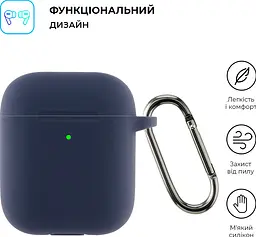Чохол для навушників ArmorStandart Hang Silicone Case для AirPods 2 Dark Blue [ARM59681] [105603] - мініатюра 2