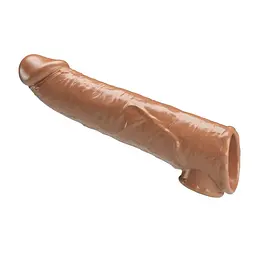 Насадка на пеніс Pretty Love Extension Penis Sleeve, 26 см (коричневий) - мініатюра 4