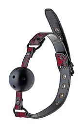 Кляп Dreamtoys Blaze Deluxe Breathable Ball Gag 4.7 см чорний з червоним - мініатюра 3