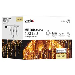 Гірлянда Chomik Бахрома 300LED теплий білий 12 м (LED9843)