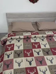 Комплект постільної білизни Ecotton полуторний 29345-2 Оленi на червоному (24289) - мініатюра 6