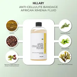 Набор Hillary Антицеллюлитные обертывания + жидкость с маслом ксимении Anti-cellulite African Ximenia (6 процедур) - миниатюра 12