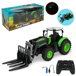 Радіокерований трактор із вилковим навантажувачем Remote Control Tractors, зелений (633)