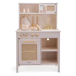 Деревянная игровая мини-кухня New Classic Toys, ротанг, розовая - миниатюра 3