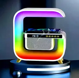 Настільна смарт лампа нічник з бездротовою зарядкою та Bluetooth колонкою 15Вт світильник RGB G-Smart Light HM-G3 - мініатюра 5