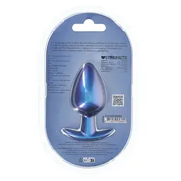Анальна пробка Ouch! Smooth Anal Plug Metallic L 8.9 см (синій) - мініатюра 7