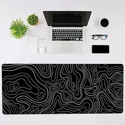 Килимок для миші та клавіатури "Topographic Black" / 100×50 см - мініатюра 3