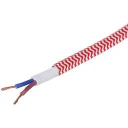 Декоративний кабель Brille IU-2 у тканинному обплетенні 2x0.75 RED/WH (1 м) 42-129 червоно-білий