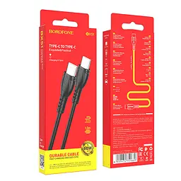 Кабель BOROFONE BX51 Triumph 60W charging data cable Type-C to Type-C чорний - мініатюра 3