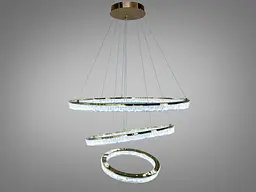 Підвісна LED люстра Diasha 1712/800+600+400G з трьома кільцями, золото, 125 W, освітлення 10-25 м2