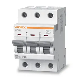 Автоматичний вимикач RS6 3п 16А 6кА С VIDEX RESIST VIDEX (26582-000) - мініатюра 1