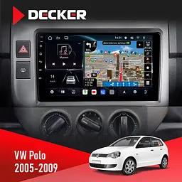 Штатна магнітола Volkswagen Polo 2005-2009 Decker D9-011 4x64, DSP, 4G, 360 Decker (НФ-00006629)