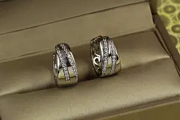 Сережки кільця Хuping Jewelry Септа 1,5 см сріблясті - мініатюра 2