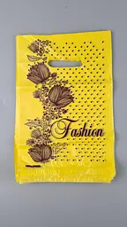 Пакет із прорізною ручкою (20*30)"Fashion квіти Жовтий"Леомі (100 шт.)
