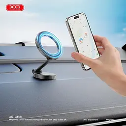 Автотримач XO C158 magsafe Magnetic 360° Rotating Magnetic Cell Phone Holder чорний - мініатюра 3