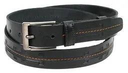 Чоловічий ремінь Skipper 1283-35 під брюки натуральна шкіра 3,5 см Чорний