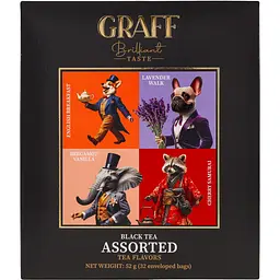 Чай чорний байховий Graff Асорті чайних смаків Graff 52.8 г (32 шт. X 1.65 г) - мініатюра 2