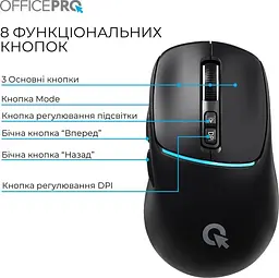 Миша OfficePro Silent Click Wireless Black (M468B) - мініатюра 6