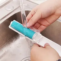 Багаторазовий липкий ролик для чищення одягу Semi Mini складаний Blue - мініатюра 7