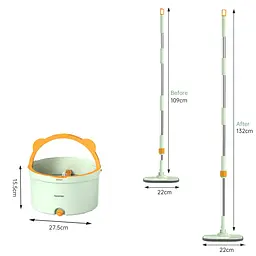 Комплект швабри та відра CoolMop Happy Flat Spin (CW006) - мініатюра 2