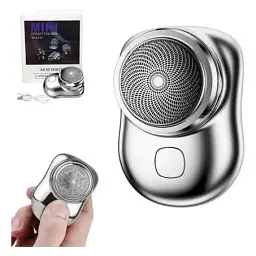 Електрична мінібритва-брелок No Brand на акумуляторі бездротова USB Mini Shaver Black (2093506432) - мініатюра 2