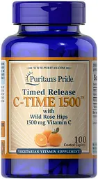 Витамин С Vitamin C-1500 mg with Rose Hips Timed Release 100 таблеток Puritan's Pride vit0006263