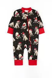 Дитячий сліп на блискавці Christmas pug з відкритими ніжками - мініатюра 1