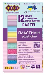 Пластилін Pastel KIDS Line, 12 кольорів, 200 г, ZB.6240