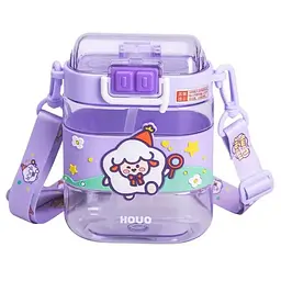 Дитяча пляшка для води Magic Lamb 560 мл з ремінцем, фіолетовий Yiwu HP-14-36V
