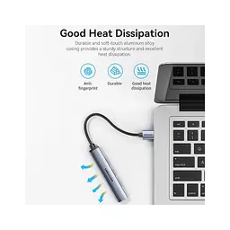 Концентратор Vention USB 3.0 to 1xUSB 3.0 + 3xUSB 2.0 0.15m gray (CKOHB) - мініатюра 3
